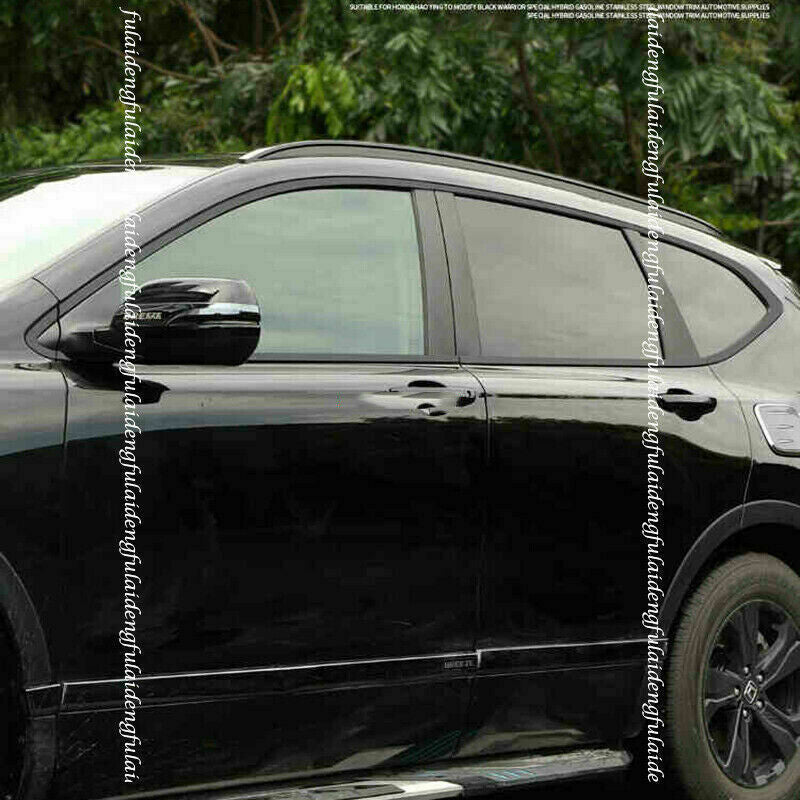 for Honda CRV CR-V 2017-2022 Glossy Black Stainless Car Window Strip Cover Trim