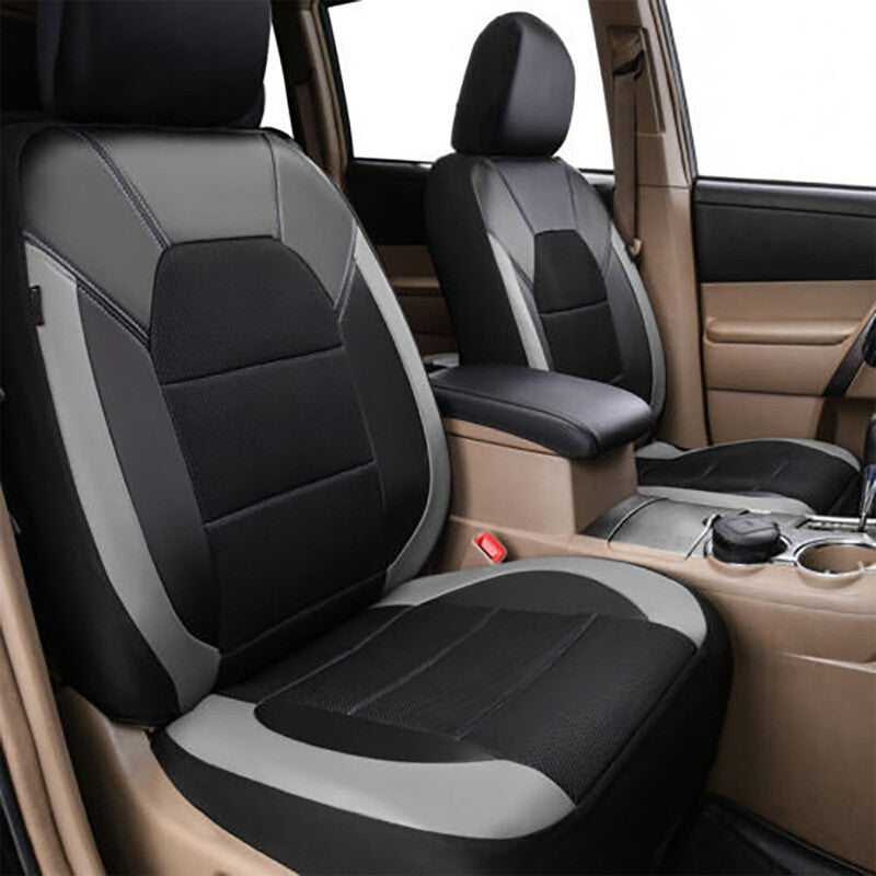 9x Durable Car for Seat Cover Full Set Pu Leather Mesh fabric for Seat Cushion Protector v