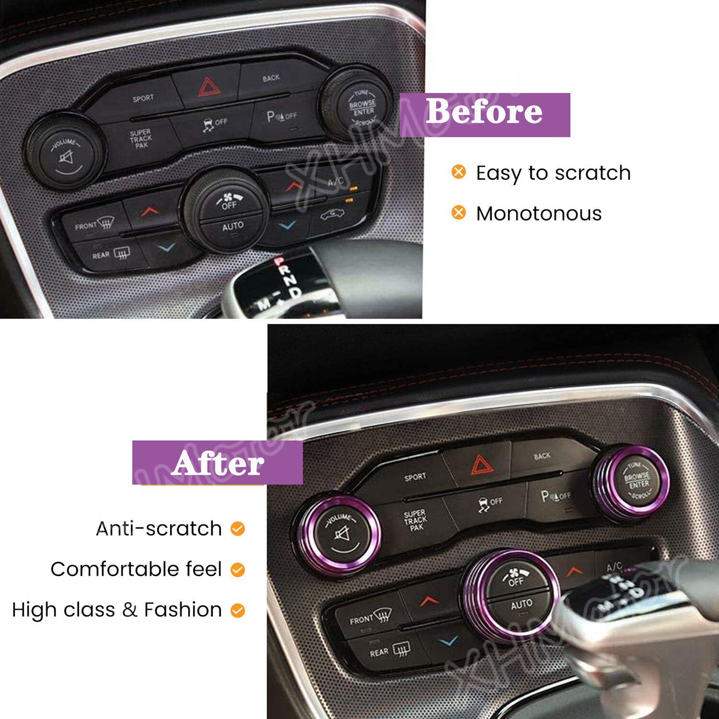 Purple Air Conditioner Switch CD Button Knob for Dodge for Challenger for Chrysler 15+