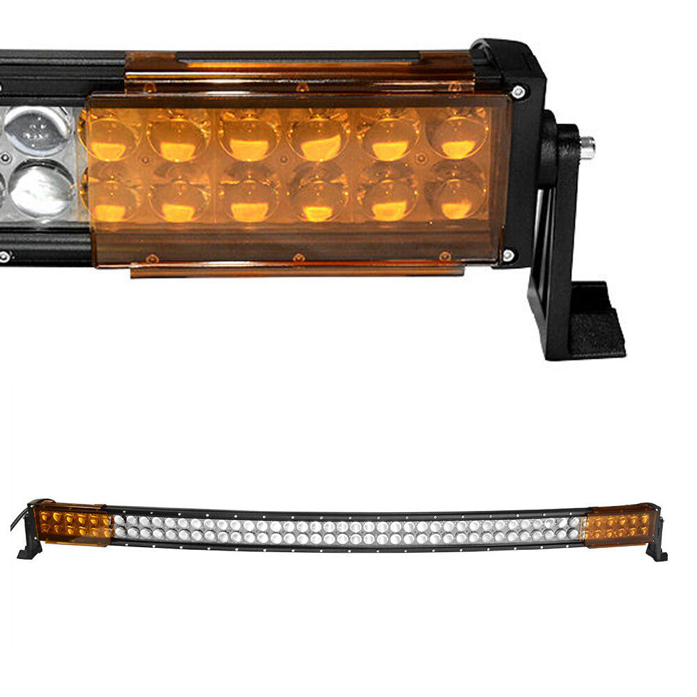 20 Inch Amber Lens Cover 2x 6+8 For Straight Curved Offroad LED Light Bar 4X4