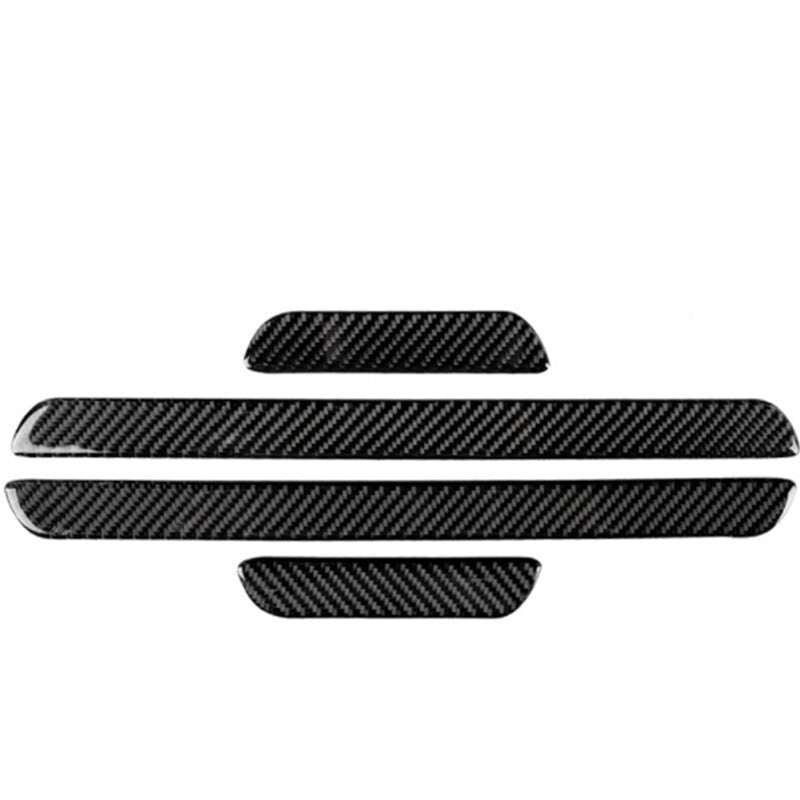4x Car Carbon Fiber Door Step Sill Anti Scratch Cover Scuff Plates Welcome Pad