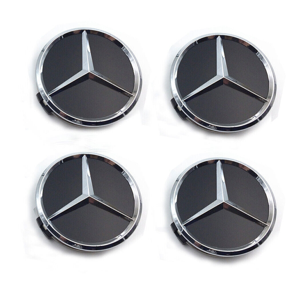 Wheel center cap badge 4-piece set for CES AMG - 75mm black