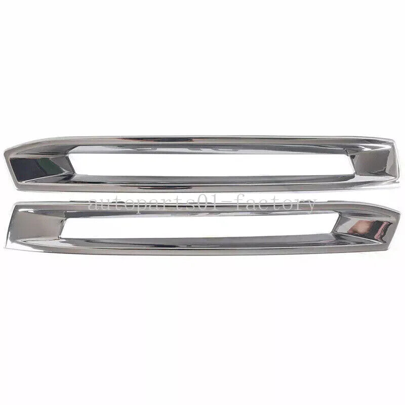 1Pair LR Front Fog Light Cover Chrome Trim for Mercedes-Benz X166 GL 2013-2016