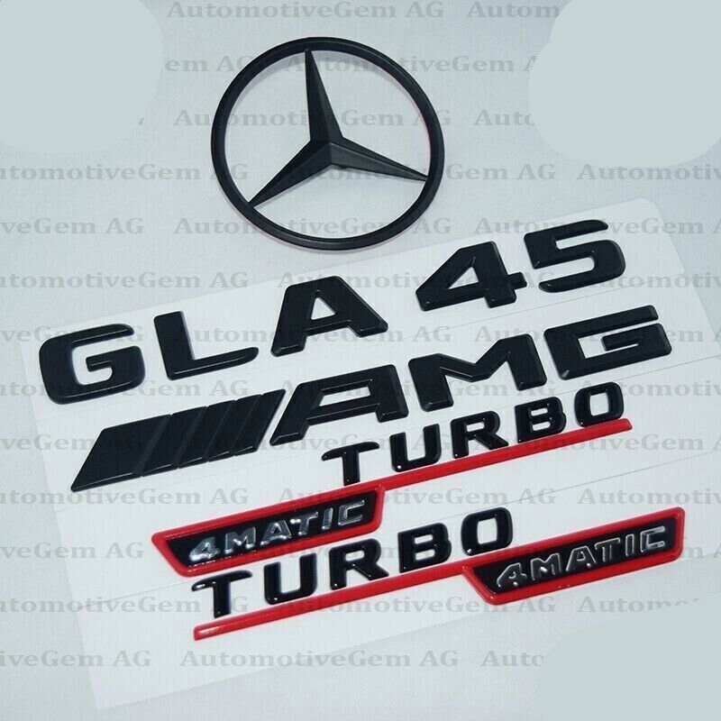 GLA45 AMG TURBO 4MATIC Rear Star Badge Matte Black Badge Set X156 W156 2017+