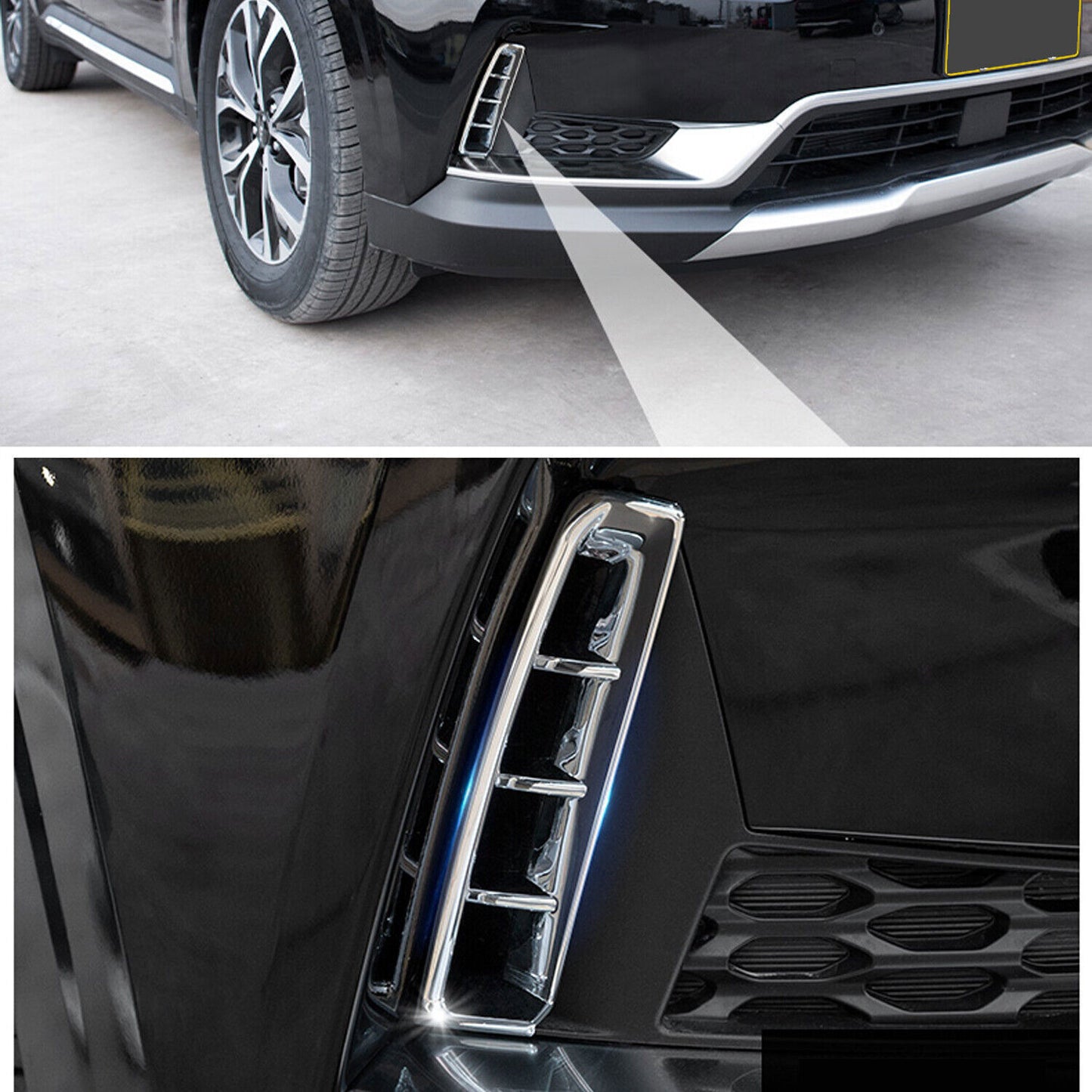 for Kia Carnival 2022-2024 Exterior Front Bumper Fog Light Lamp Cover Trim 2PCS