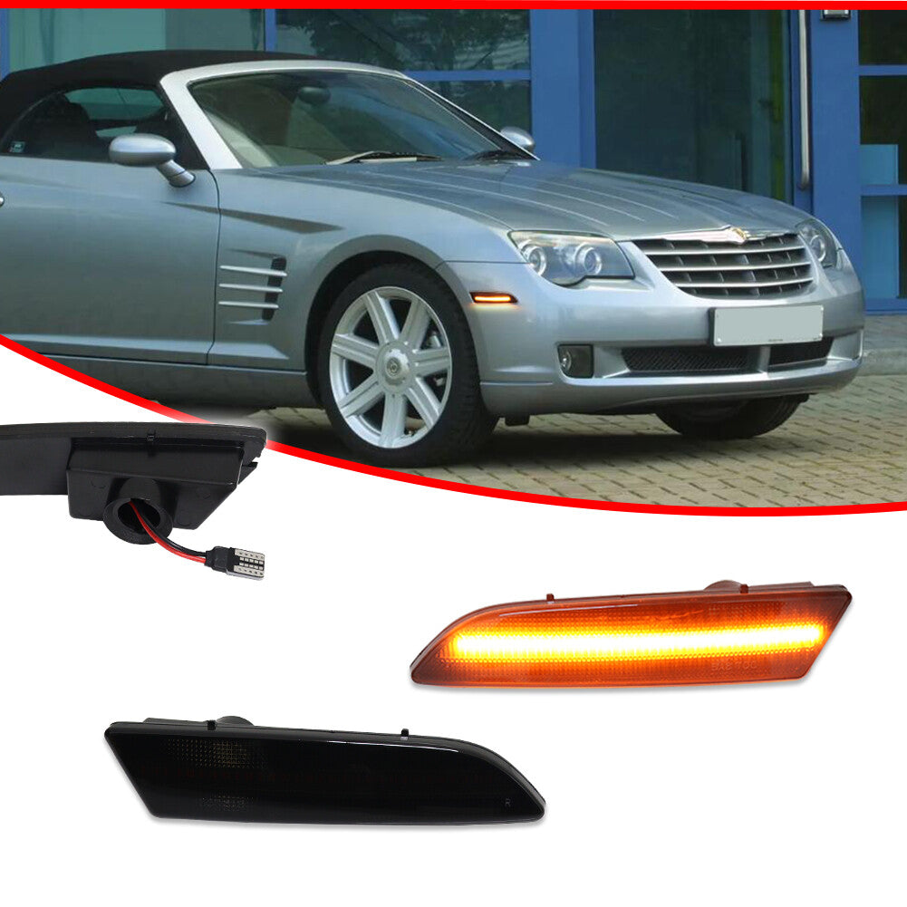 Full LED Smoked Front Side Marker Lights for 2004 - 2008 for for CHRysler Crossfire - v