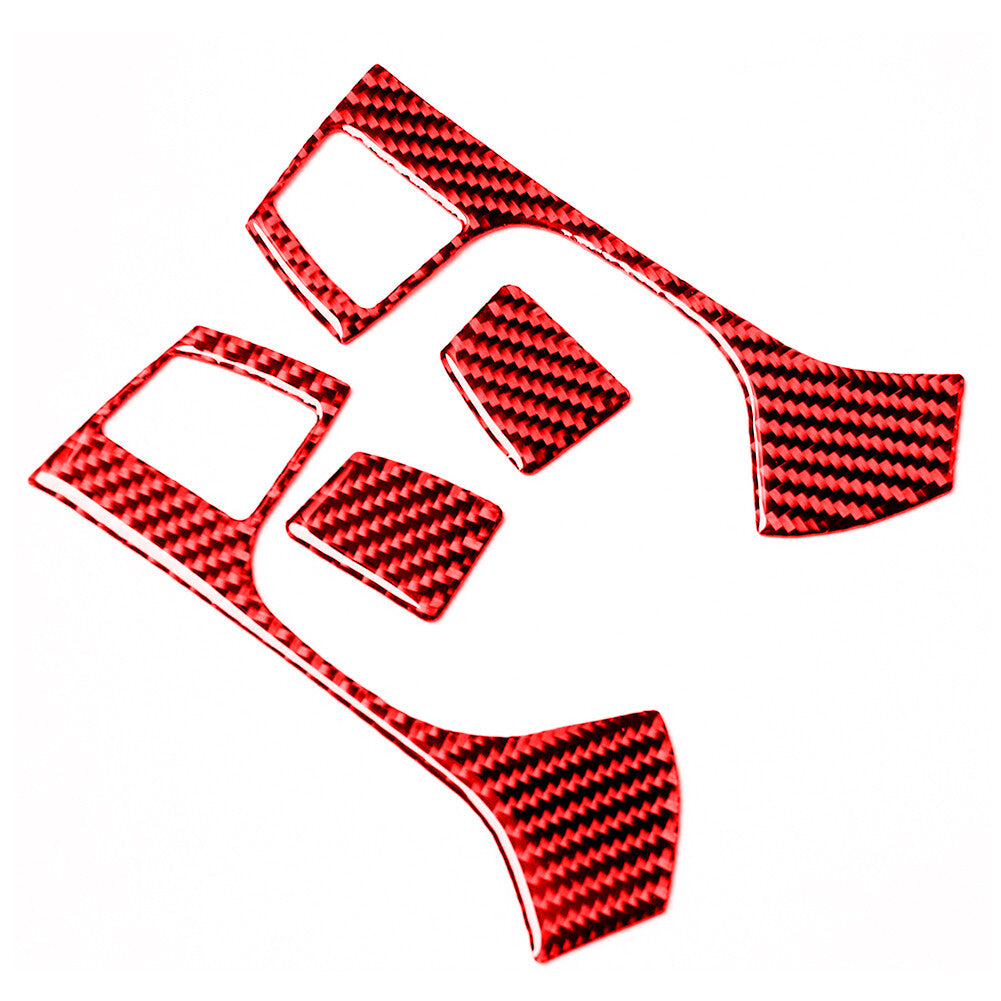 2Pcs Carbon Fiber Center B-Pillar Panel Cover Trim For Taycan 2019-2022 v