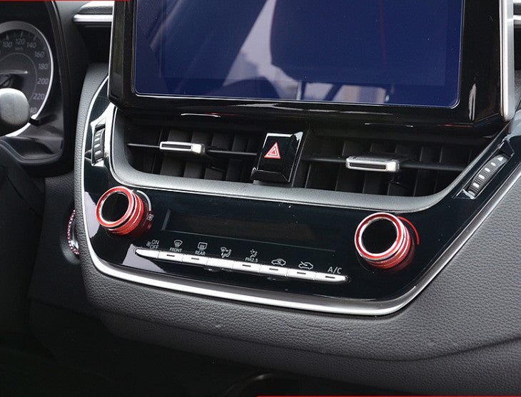 2X Console Air-Condition Adjust knob Red Trim Cover for Toyota for Corolla 2020-24