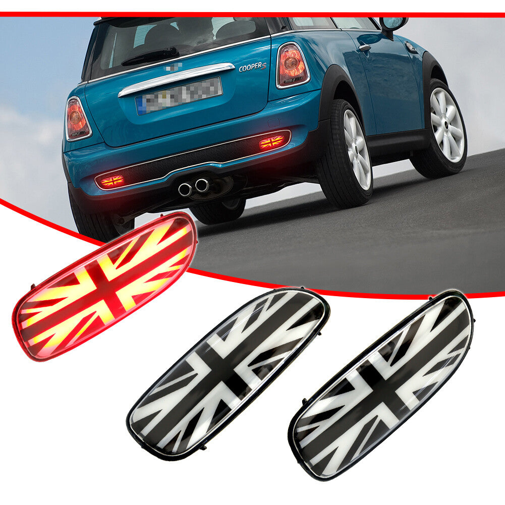 Transparent lens surface alliance jack flag pattern rear fog light suitable for Mini Cooper S JCW- v