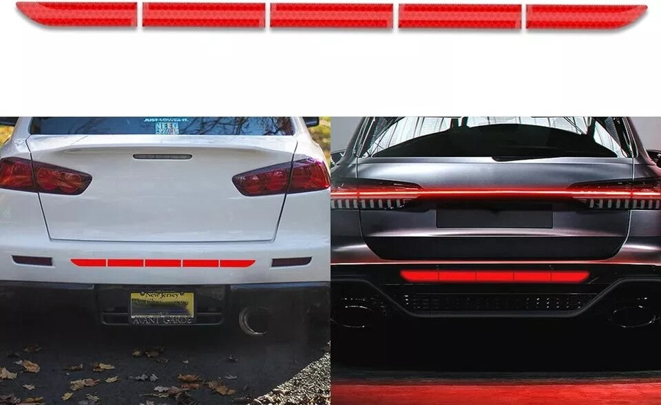 Car door handle protection carbon fiber style red reflective tape 3D sticker