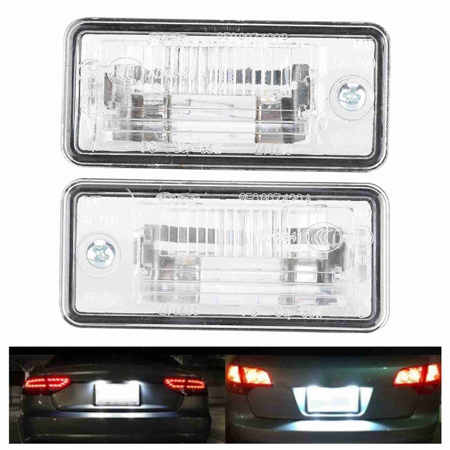 1 Pair License Plate Light Fit for A3 A4 A5 A6 C6 for A8 D3 8E0807430A 8E0807430B