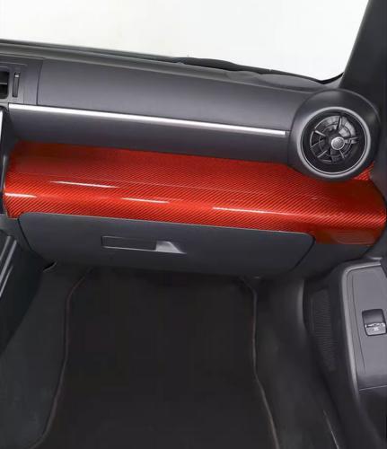 Red carbon fiber passenger side dashboard panel cover trim for GR86/BRZ 2022-2023