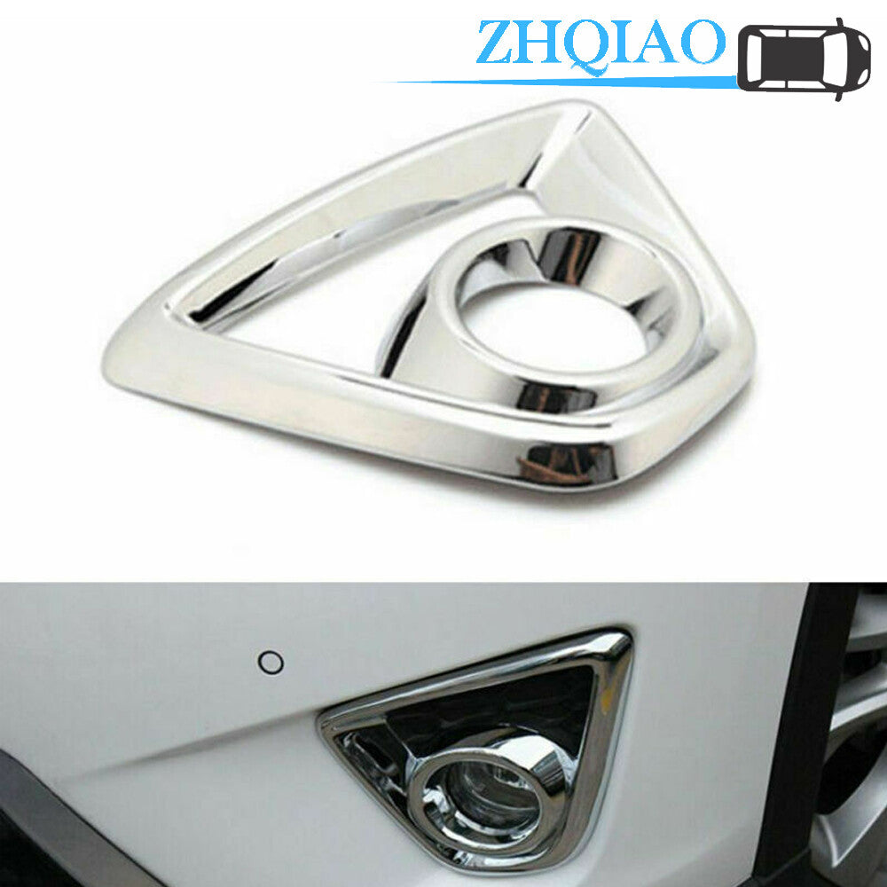 2Pcs Chrome Front Fog Light Lamp Frame Brilliant ABS Cover Trim Fits CX5 12-14