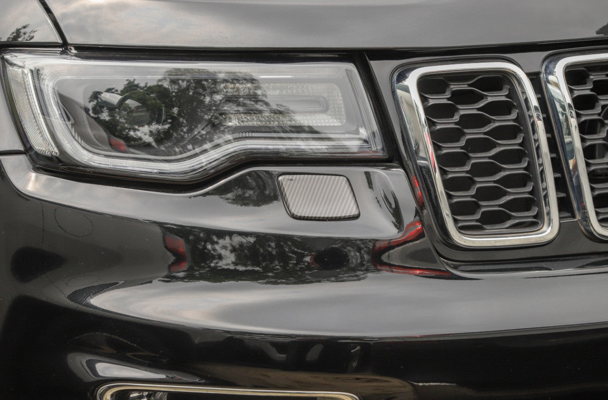 Carbon Fiber Headlight Washer Spray Cover Trim for Jeep Grand Cherokee 2017-2020