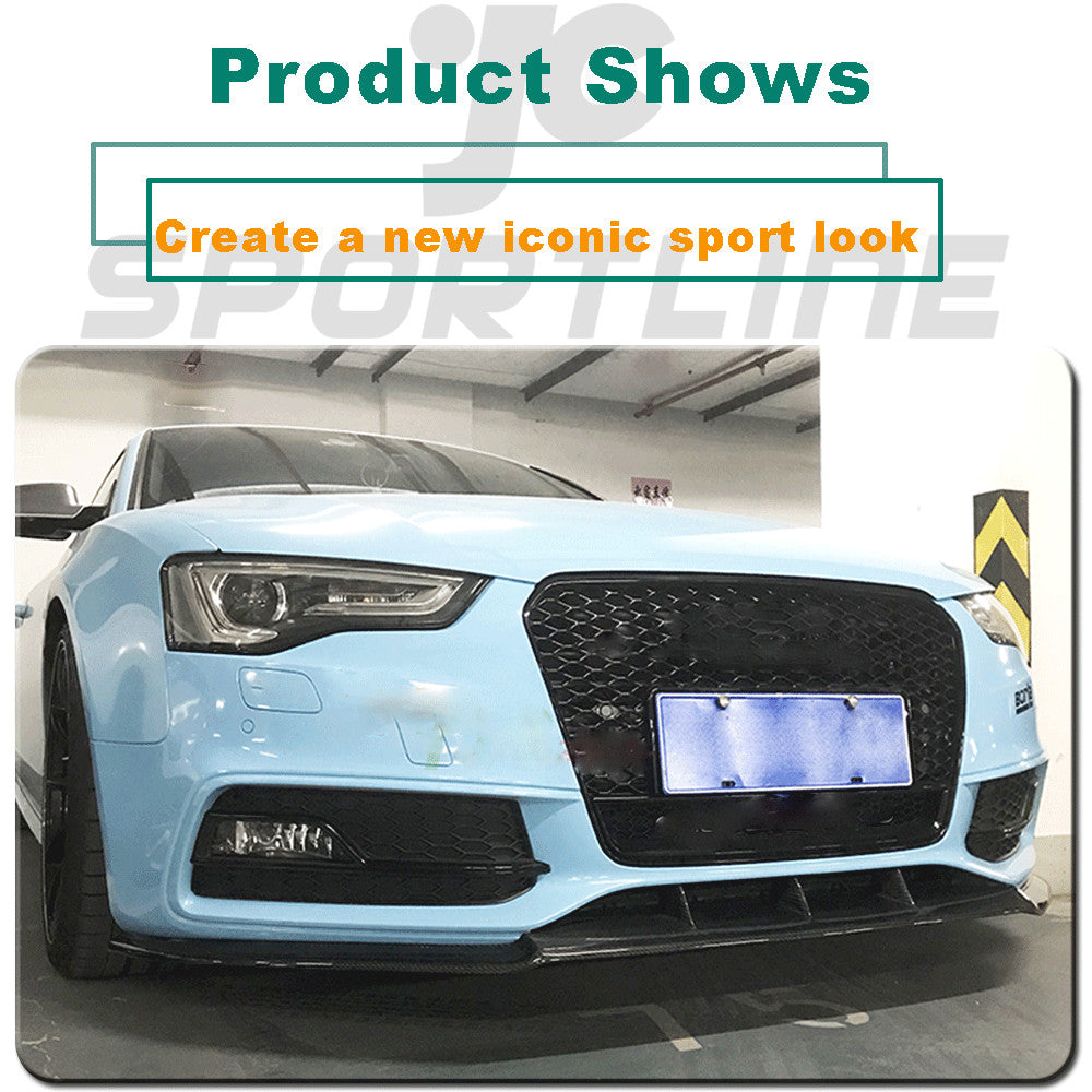 for Audi A5 Sline S5 12-16 Real Carbon Fiber Front Bumper Lip Spoiler Splitters