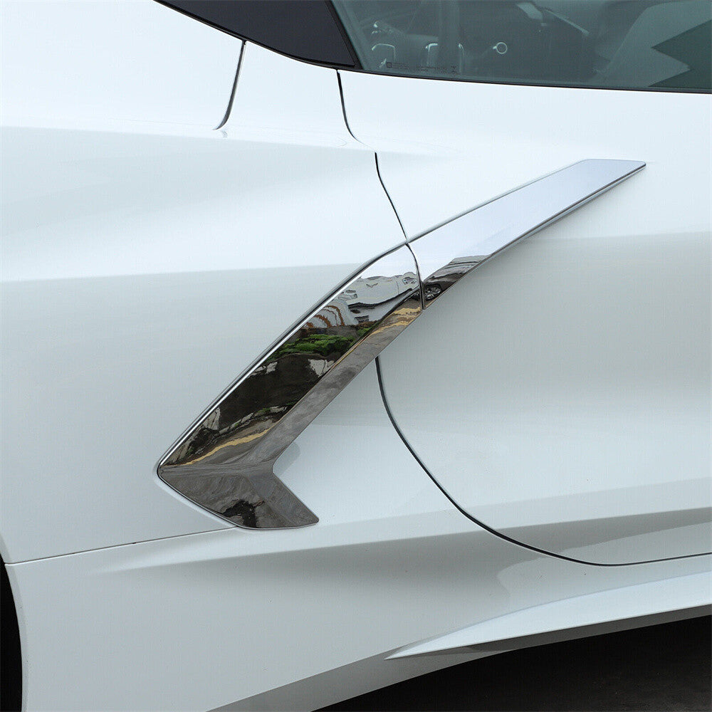 for Chevrolet for Corvette C8 2020-24 Side Fender Vent Door Handle Trim ABS Chrome¡Á4