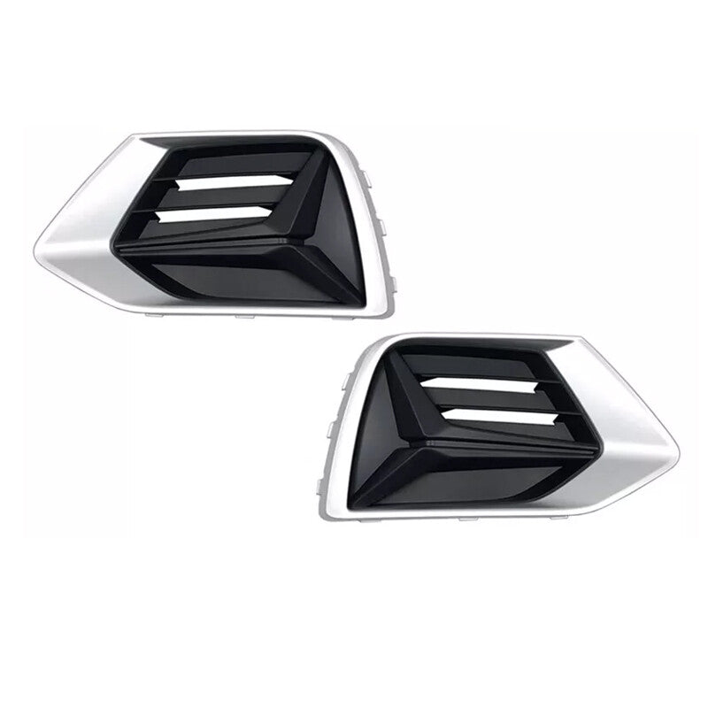 2Pcs for Audi Q3 2019-2022 ABS Front Bumper Grille Fog Lamp Fog Light Cover