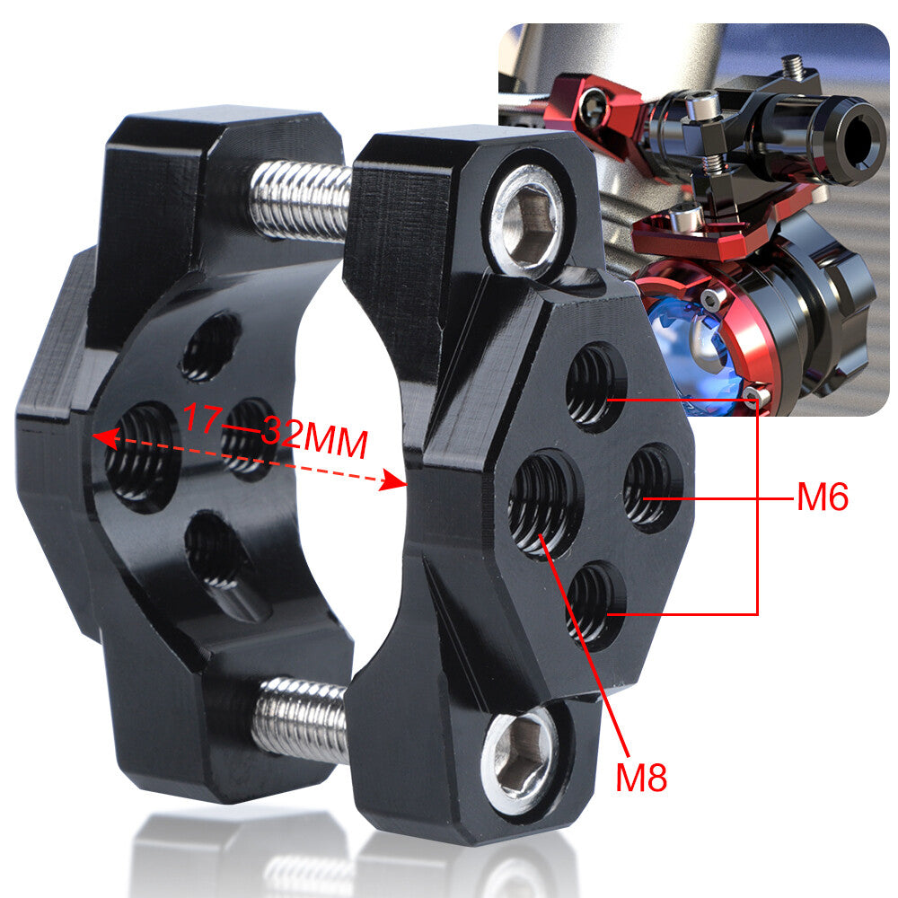 Motorcycle Tube Bar Bumper Mount Bracket Clamp Spot Light Fog Headlight Holder