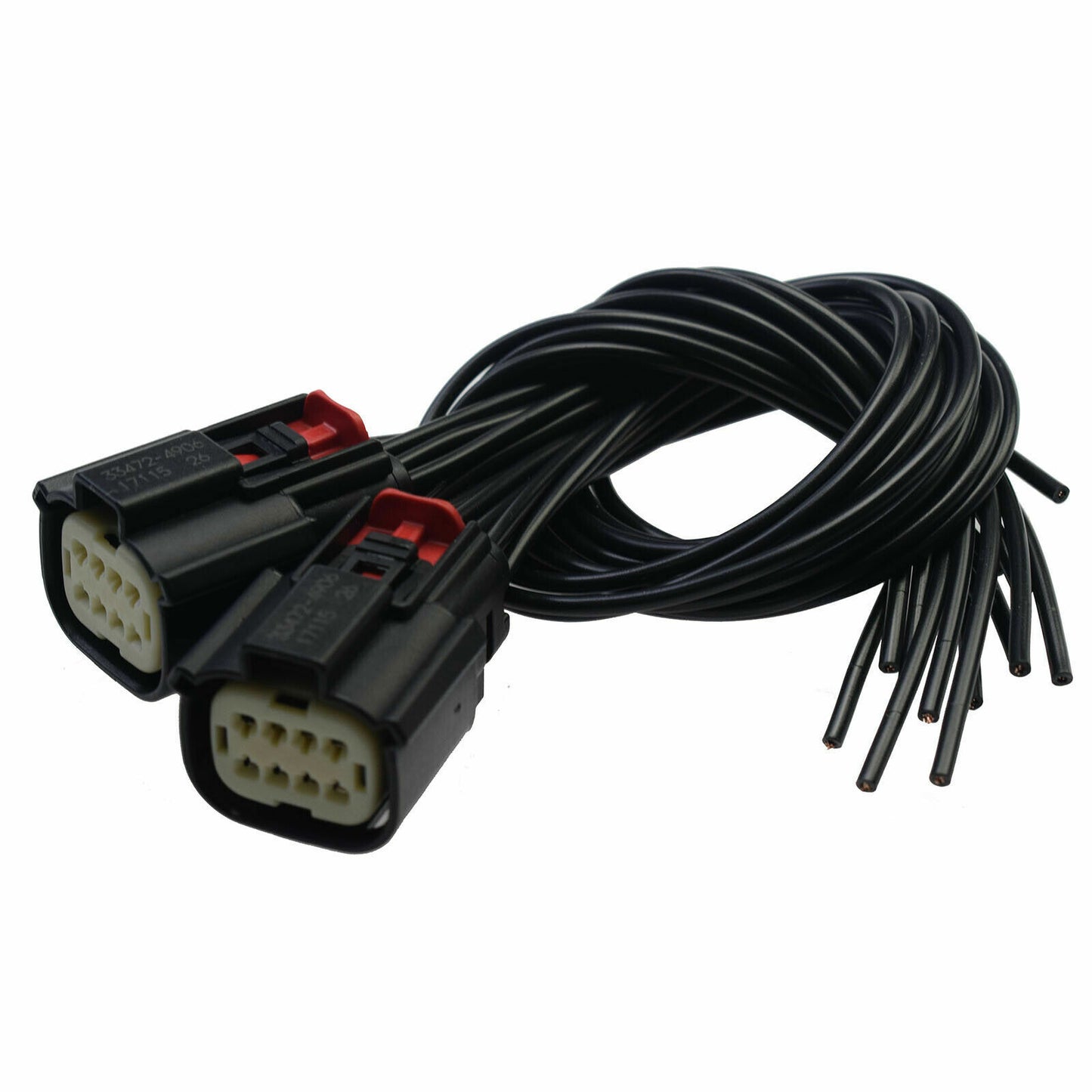 2 Pieces Headlight Connector Pigtail 6 Pin 8 Way For 2016-18 for Camaro - v