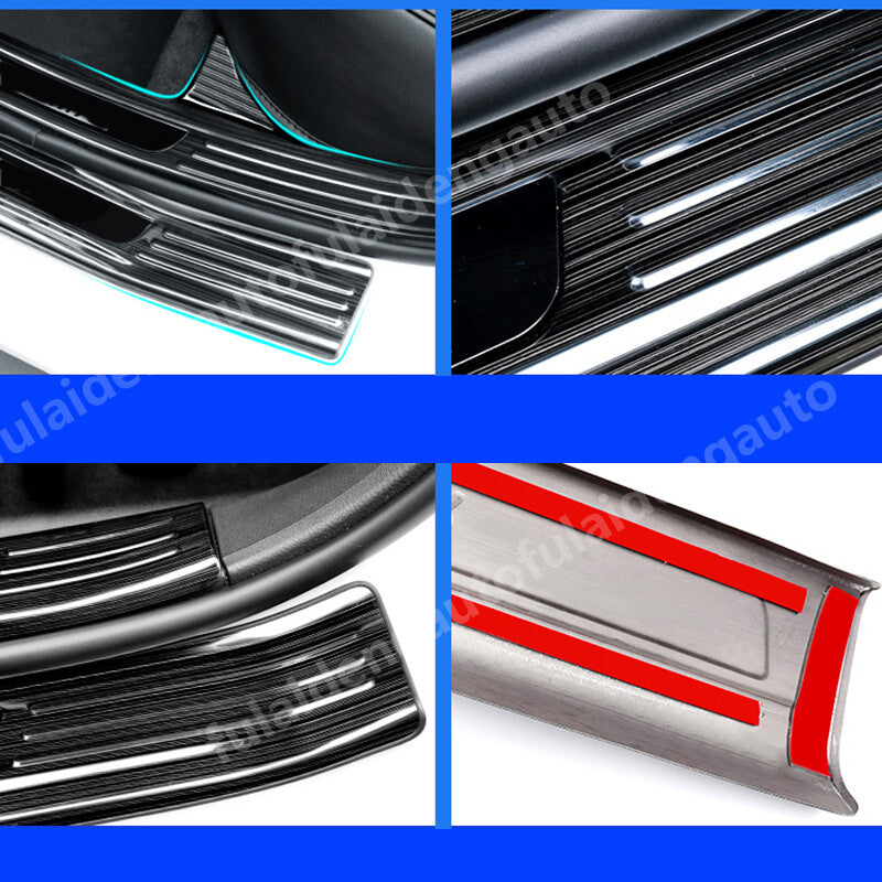 8p for Nissan Altima 2019-2022 Black Door Sill Protector Scuff Plate Cover Guard