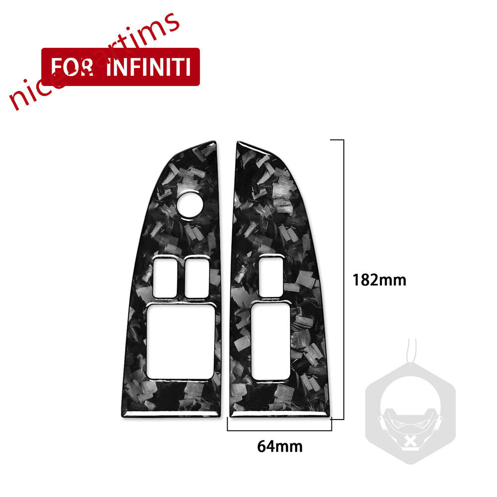 for Infiniti G37 2Dr 10-13 Q60 14-15 Window Lift Switch Trim Forged Carbon Fiber