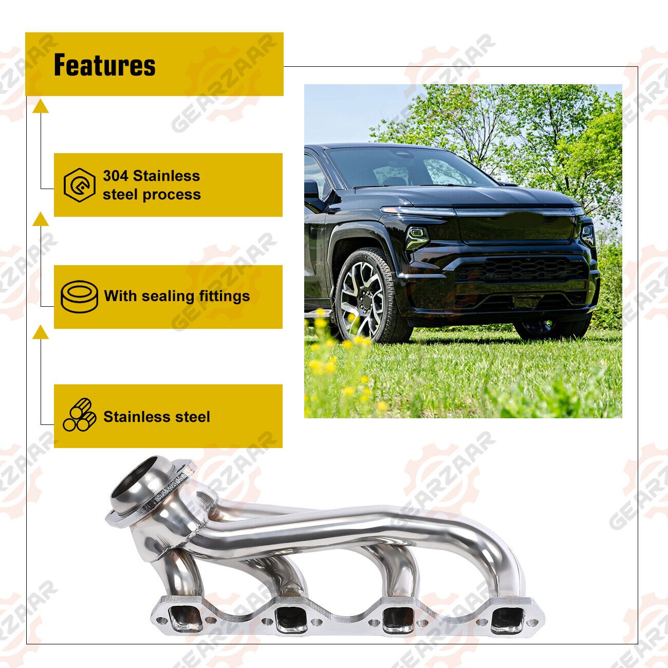For 4.8L 5.3L V8 for Chevy for GMC Avalanche Silverado for Sierra Tahoe Headers Pair KY