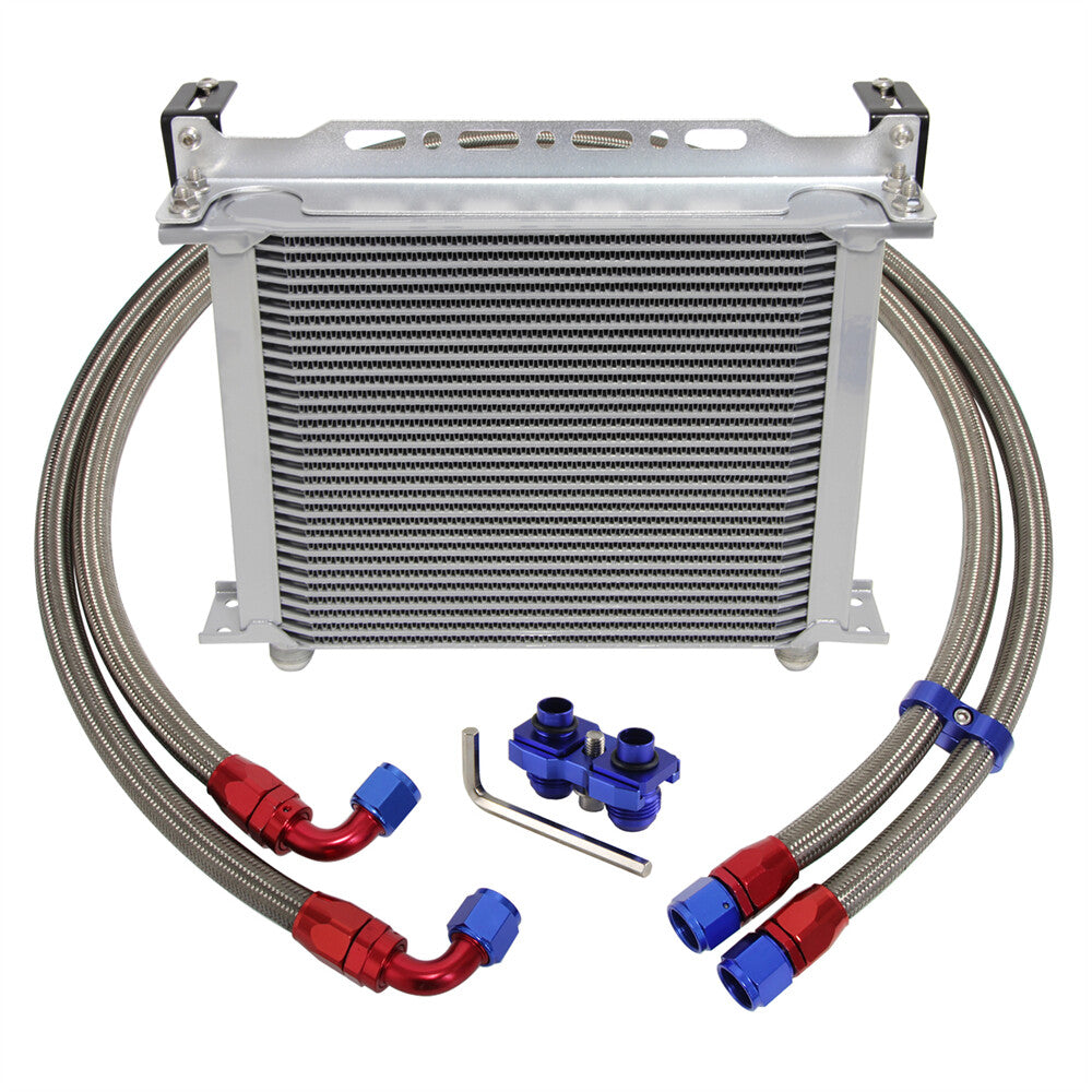 30 Row AN10 Oil Cooler Kit for BMW E82 135i E36 E46 M3 E90 E92 E93 335is Silver