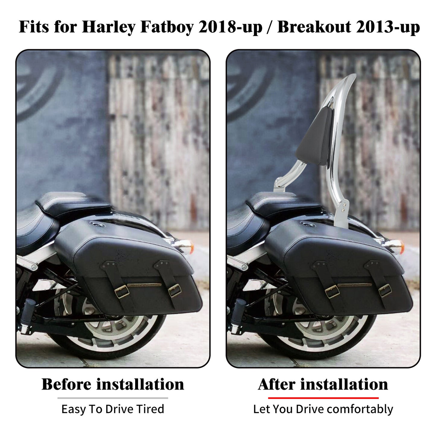 Chrome Detachable Passenger Backrest Sissy Bar for Harley Fat Boy Breakout 13-23