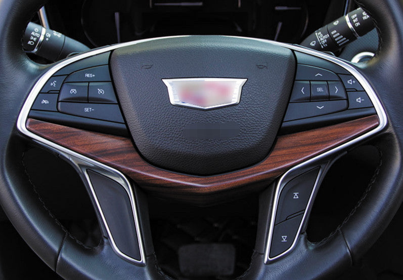 for Cadillac XT5 17-2024 Peach Wood Grain Steering Wheel Sheet Strip Cover Trim