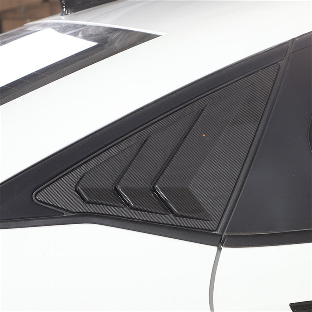 Rear Window Triangular Glass Shutter Trim for Honda for Civic 11th 2022-23ABS Carbon