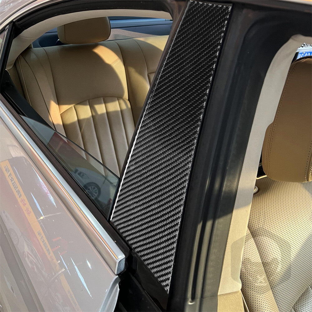 4¡ÁCarbon Fiber Door Window B Pillar Post Cover for Benz CLS Class C219 2004-2009