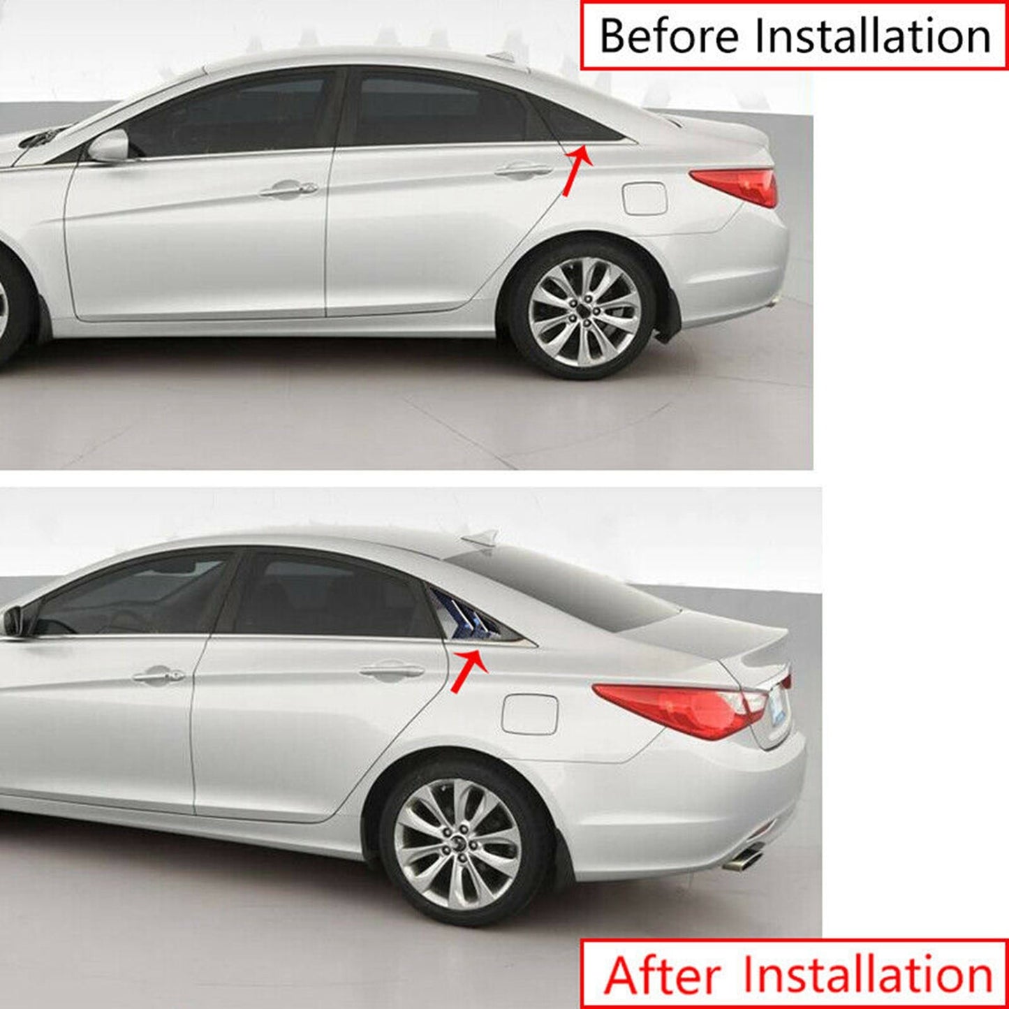 Carbon Fiber Side Vent Window Scoop Louver Cover Trim for Hyundai Sonata 11-14 A