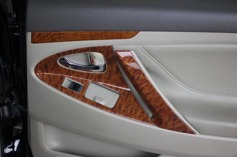 for Toyota for Camry 07-11 Wood Grain Inner Door Armrest Strip Overlay Decor Trim 4P