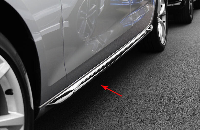 for Audi A4 B9 2020-2021 Chrome Steel Side Door Body Protect Molding Cover Trims