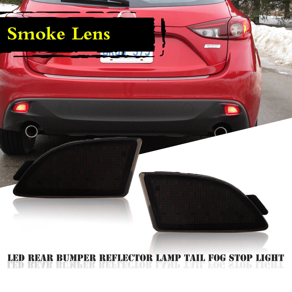 Suitable for for Mazda 3 Axela rear bumper reflector fog light red LED tail brake light kit - v
