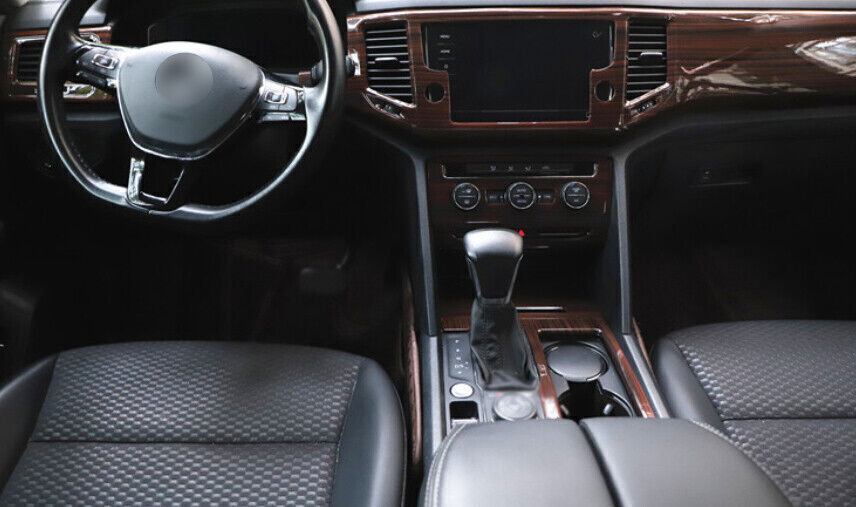 for VW Teramont Atlas 18-20 Wood Grain Center Control Shift Panel Decor Trims 3P