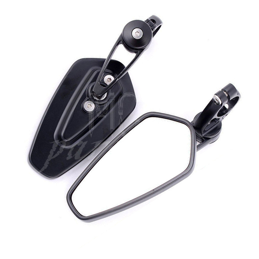 Universal Black Motorcycle Billet Aluminum 7/8 22 Bar End Rearview Side Mirrors Q