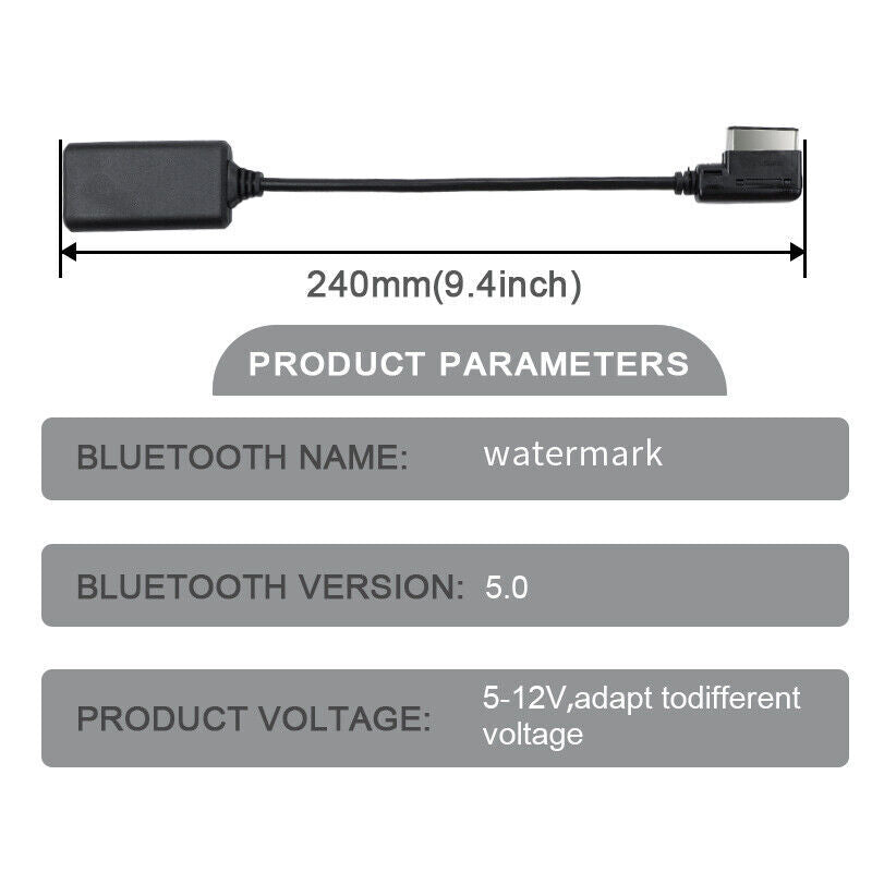 AMI MDI MMI Bluetooth Music Interface AUX Audio Cable Adapter for Audi A5 A4 A3