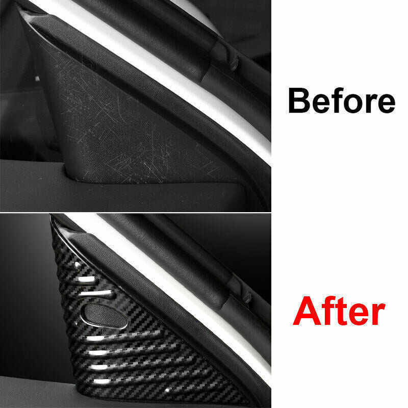 A Post Front Triangle Cover Trim 2X for Nissan Altima 2019-22 Steel Carbon Fiber