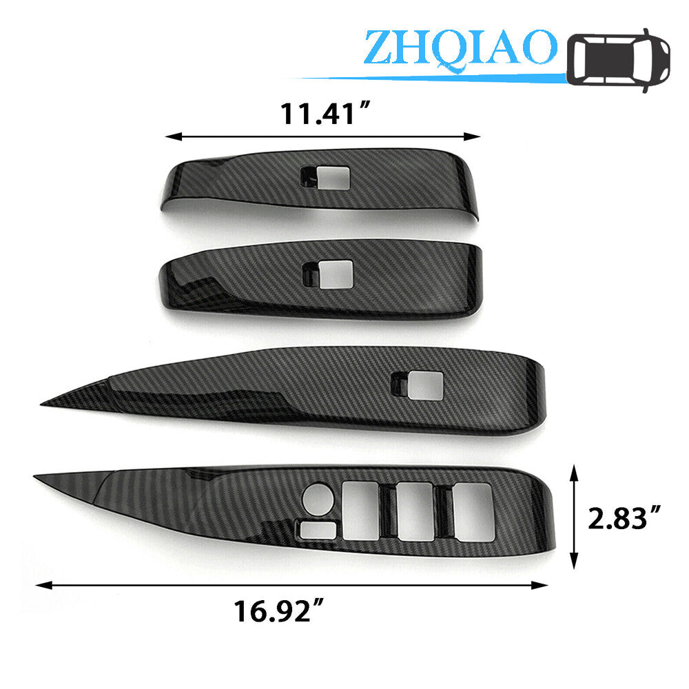 Carbon Fiber ABS Window Lift Switch Button Panel Cover Trim Fit for Toyota for Camry