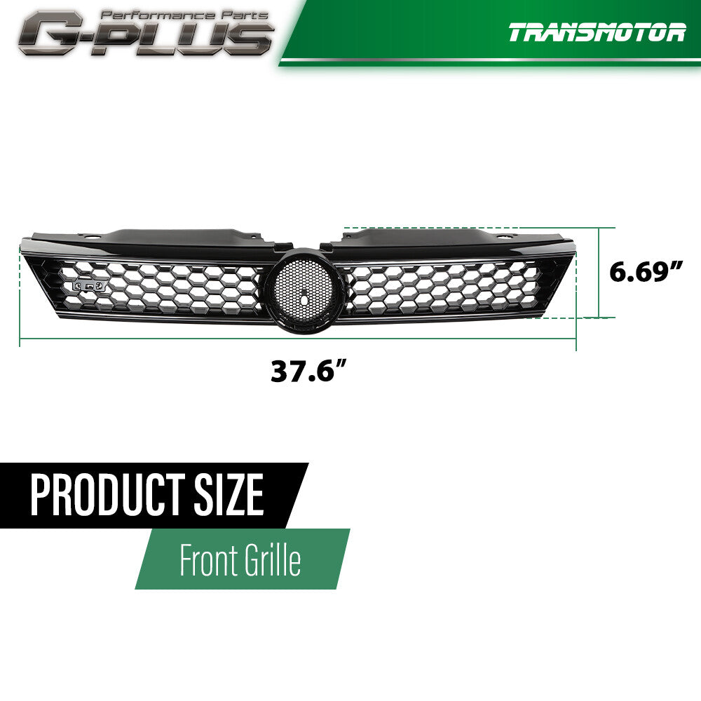 The front grille is decorated with glossy black honeycomb with chrome alloy suitable for 2011-14 for Jetta hexagonal- v