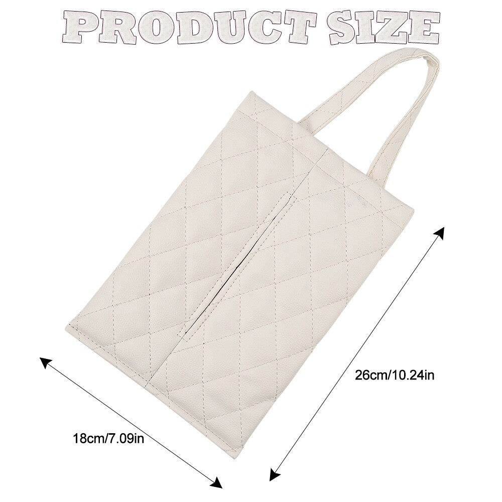 Car Tissue Holder,Leather Tissue Holder,Tissue Box for Car Backseat White