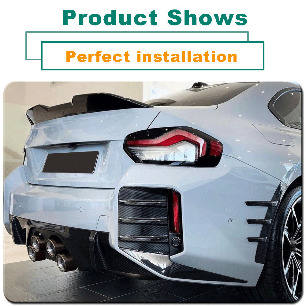 For BWM M2 G87 2022+ Dry Carbon Fiber Rear Bumper Side Vent C Blade Trim Canards