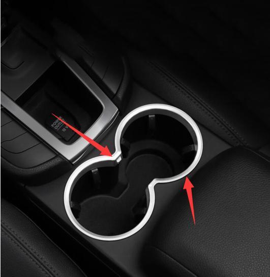 Car for Porsche Macan15-23 Gloss Silver ABS Central Console Water Cup Cover Trim