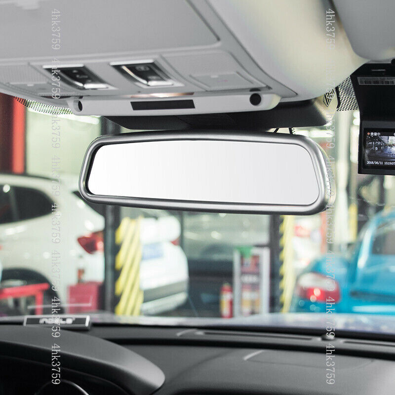 ABS Silver Interior Rearview Mirror Trim Cover Frame for Jaguar F-PACE 2016-2020