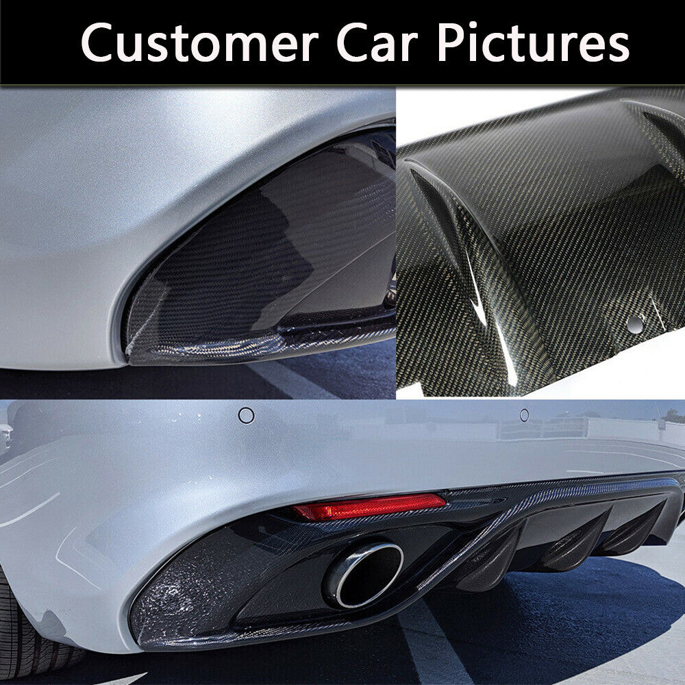 Fit for Alfa Romeo Giulia Sport 16UP Rear Bumper Diffuser Chin Lip Carbon Fiber