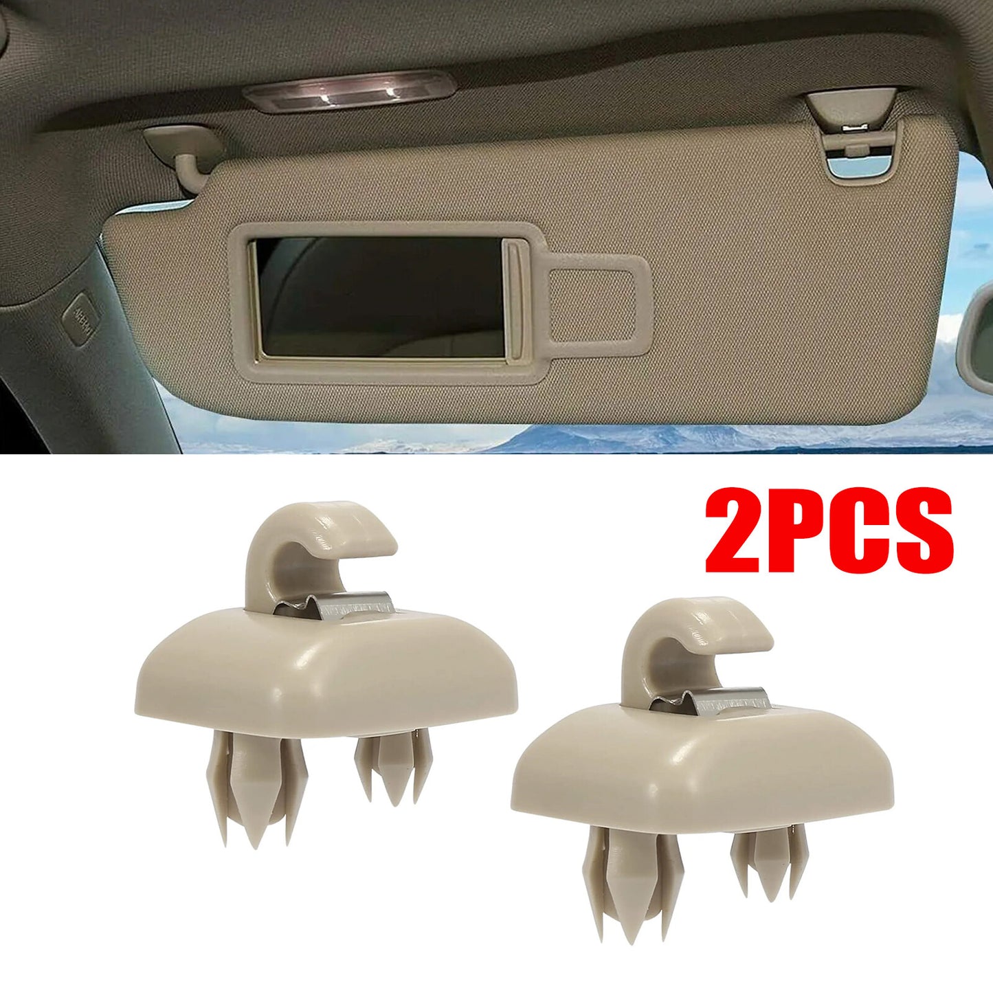 2 Beige Sunshade Clips, Beige Suitable for Audi A3 A4 A5 Q5 A7 B6 B7 B8 S4 S5 8E0857562A