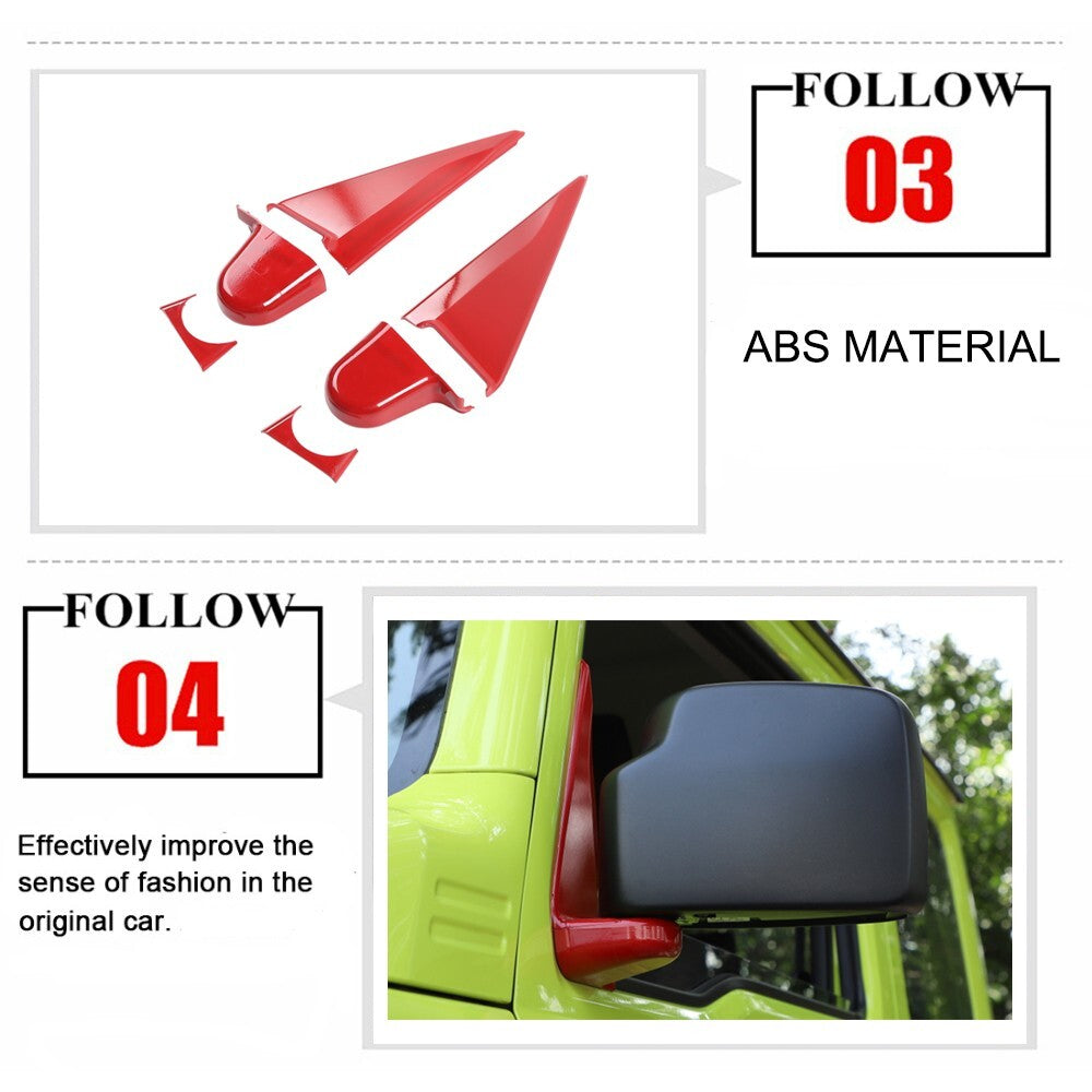 Red Rearview Mirror Base Decoration Cover Trim Decor for Suzuki for Jimny 2019-2023