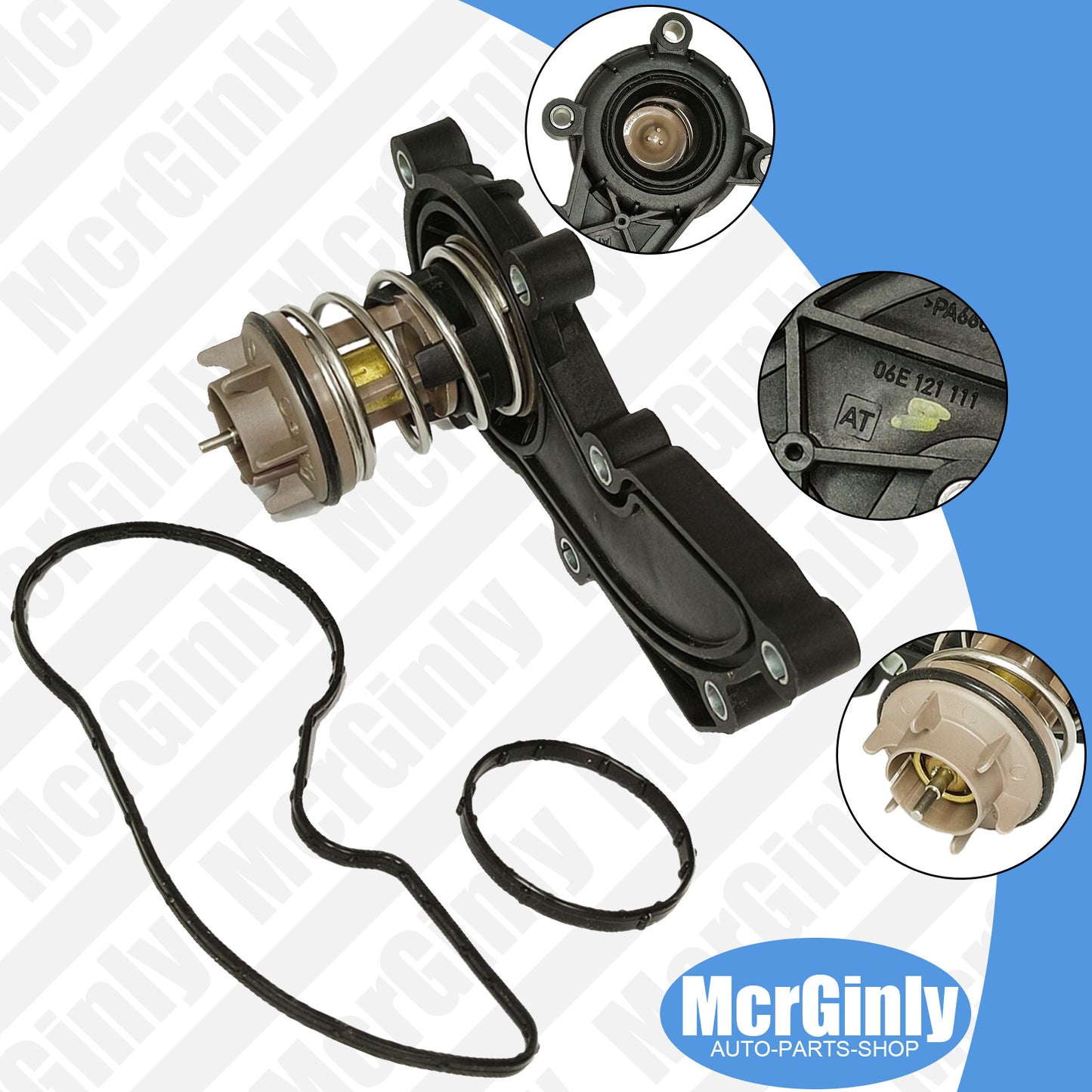 Suitable for Audi A4, A5, A6 #06E1211AT 3.0T engine coolant thermostat with rubber ring. n