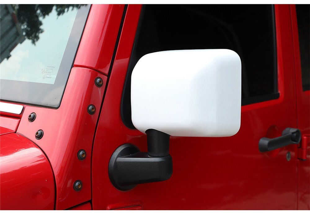 6¡ÁWhite ABS Side Rearview Mirror Base Cover Fit for Jeep for Wrangler JK 2007-2017